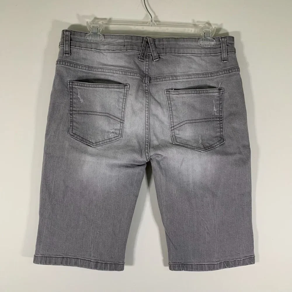 Denim Co Shorts Women’s W34 Grey Bermuda Jean Shorts 32” W R 10.5” I 11